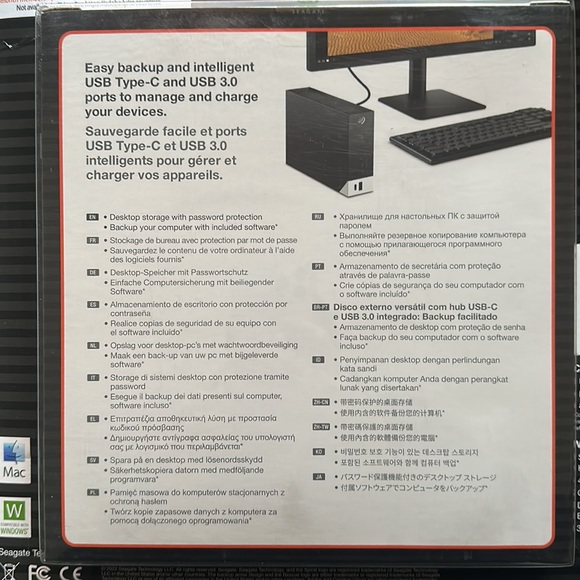 Seagate 8TB One Touch Harddrive with Hub - Picture 2 of 2